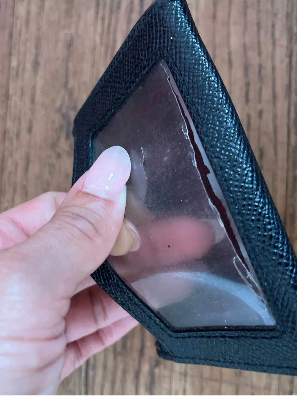 COACH Black Pebbled Leather Zip Card Wallet with Gold Logo